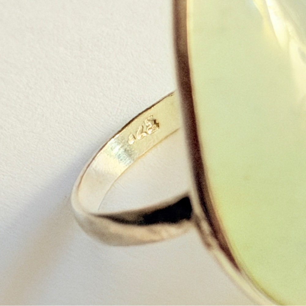 New Aventurine Elegant Green Quartz 925 Sterling Silver Tear Drop Artisan Ring - Picture 3 of 12